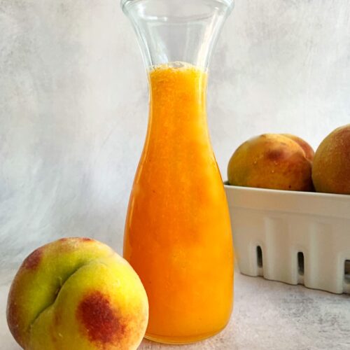 peach syrup and fresh peaches