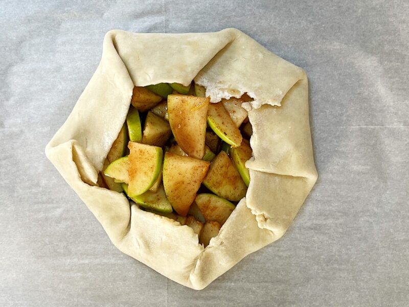 wrapped apple galette before baking