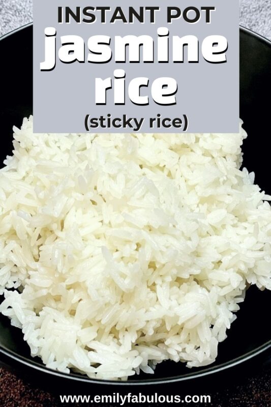 sticky rice in a bowl made in the instant pot