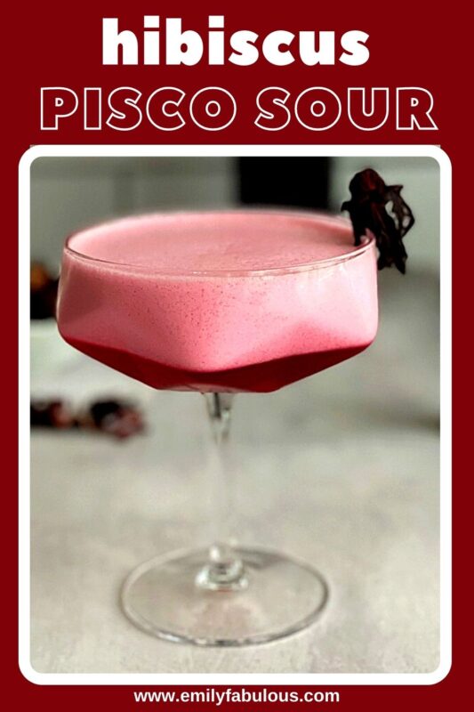hibiscus pisco sour cocktail