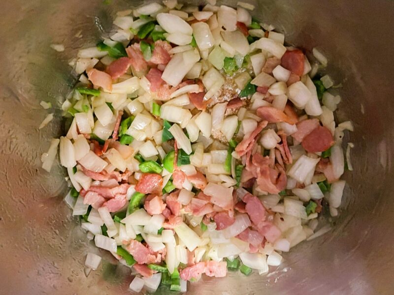bacon, onion, and jalapeno in the instant pot