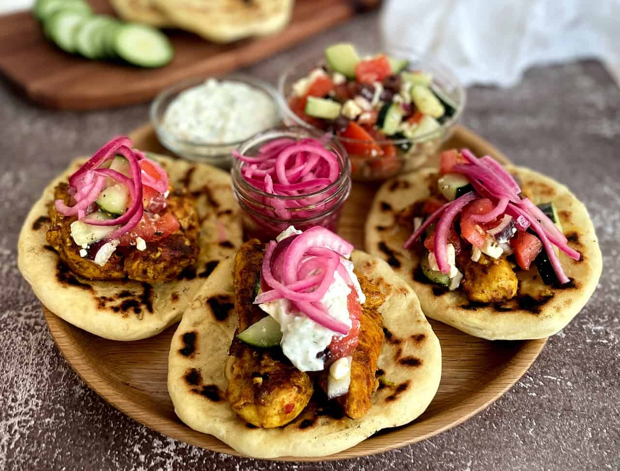 chicken shawarma pita wraps