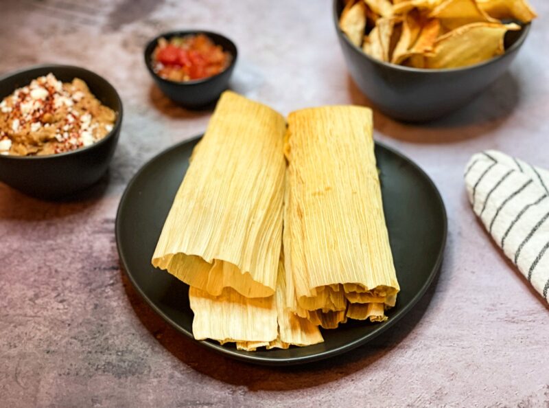 homemade red chile tamales