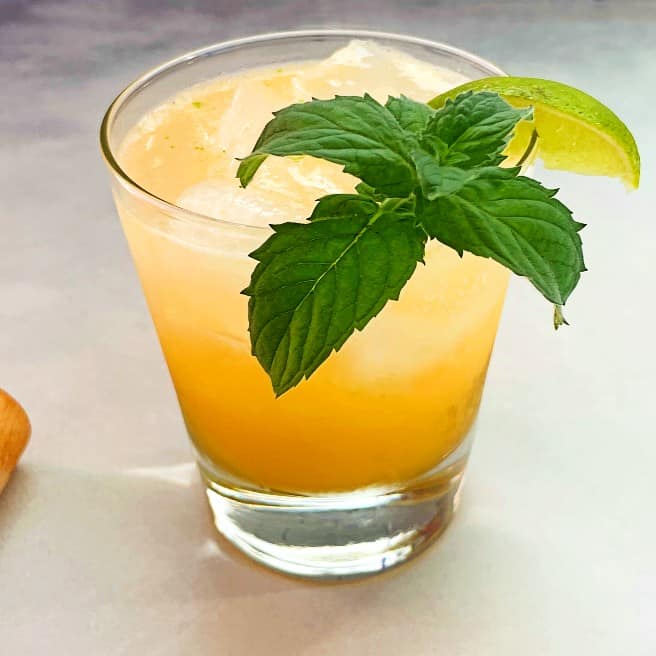 mango mojito on the rocks.