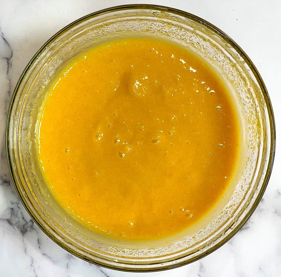 passionfruit curd after microwave 5th time.