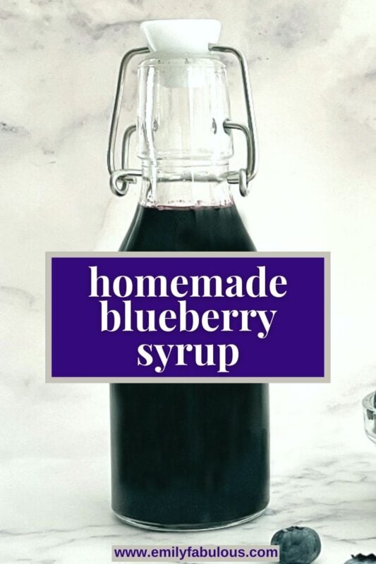 blueberry syrup in a flip top bottle