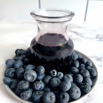 blueberry syrup and blueberries