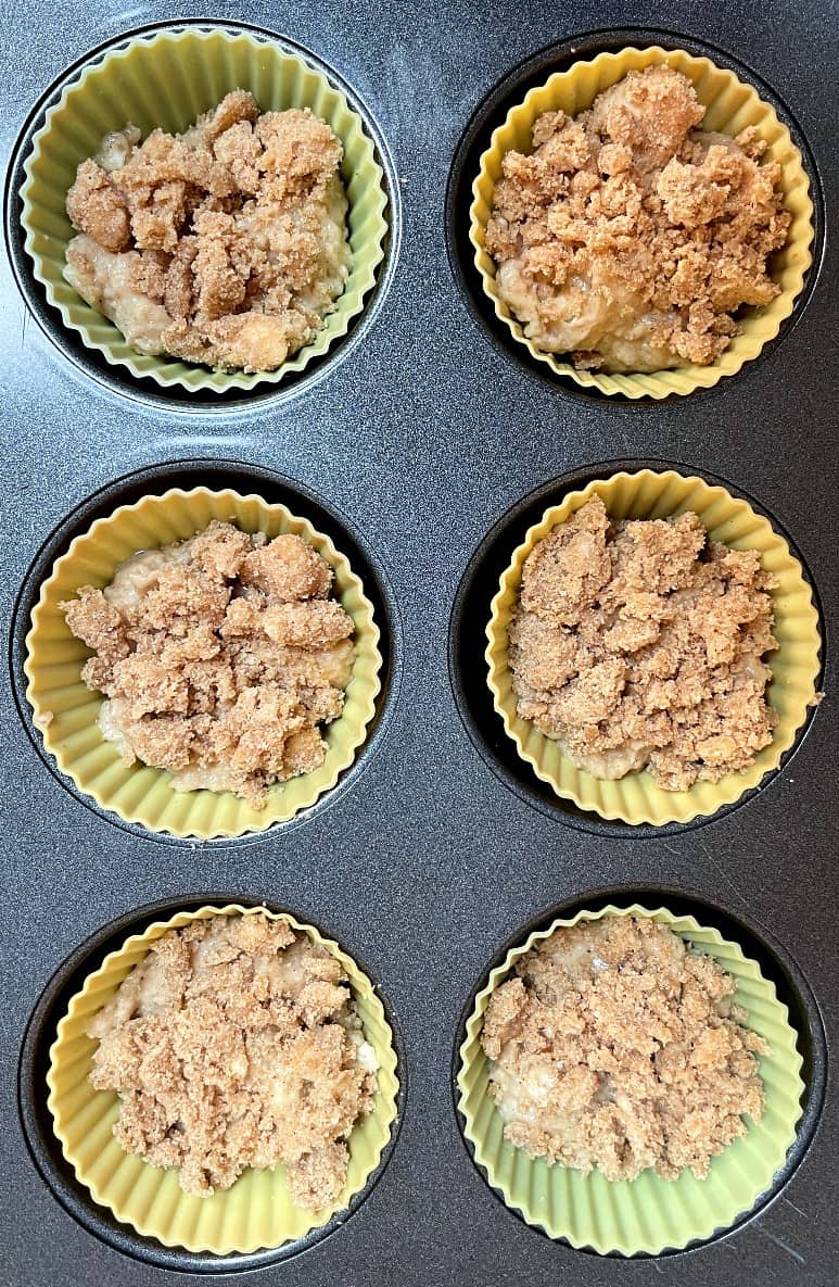 second batter layer of chai muffins