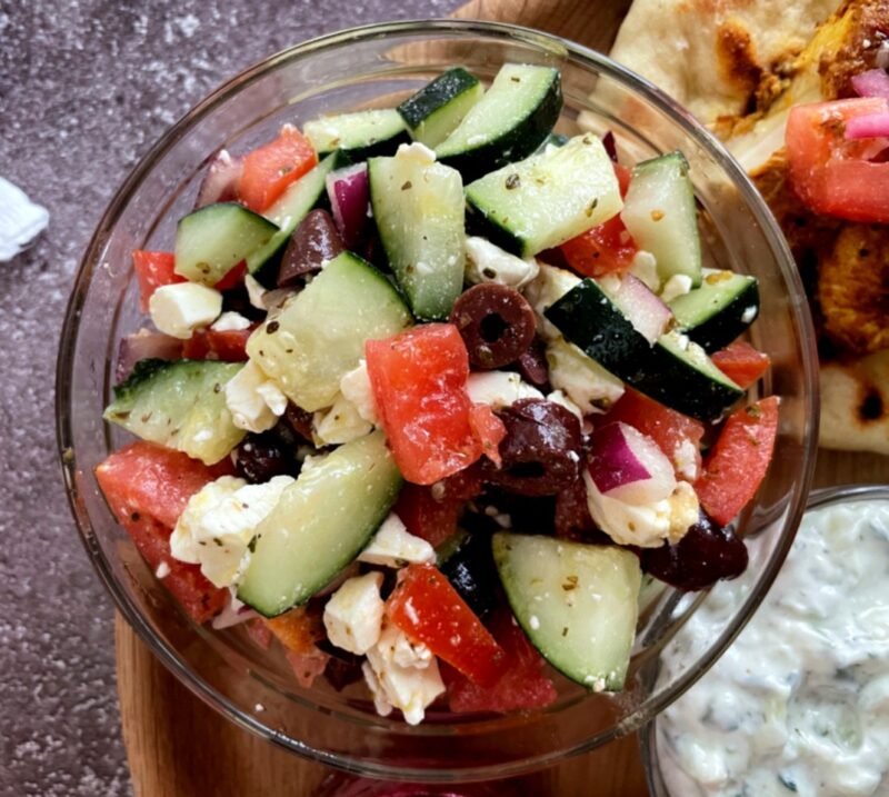 Vegetable and feta salad
