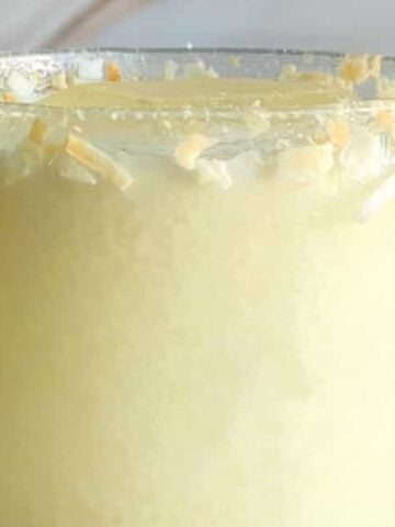 a toasted coconut rum cocktail