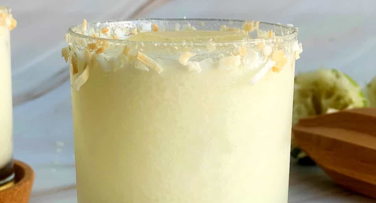 a toasted coconut rum cocktail