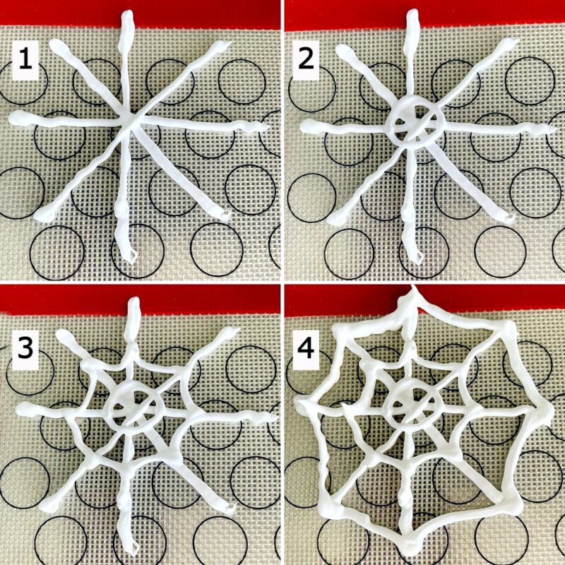 spider web meringue steps