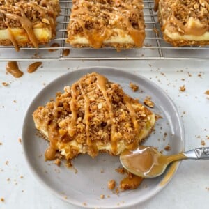 apple caramel cheesecake bar.