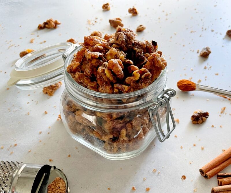 candied spiced maple walnuts
