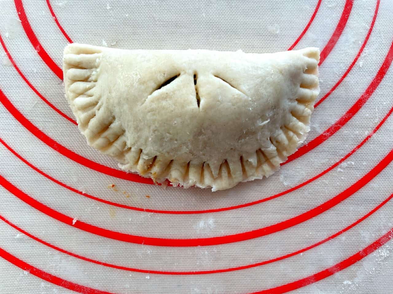 folded, crimped and sliced taco hand pie