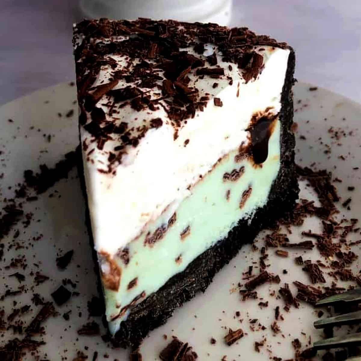 mint oreo ice cream pie slice