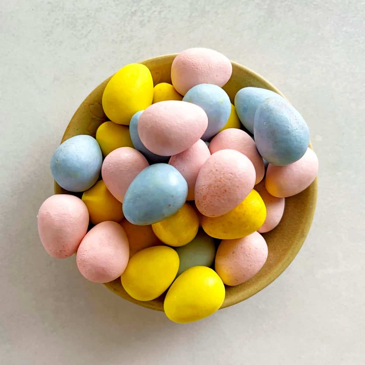 cadbury mini eggs in a bowl.