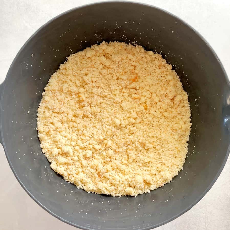 cake crumbles in a bowl.