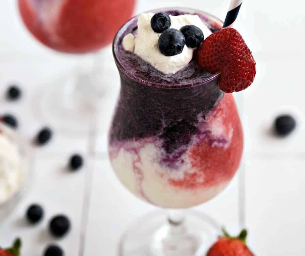 Layered Berry Pina Colada.