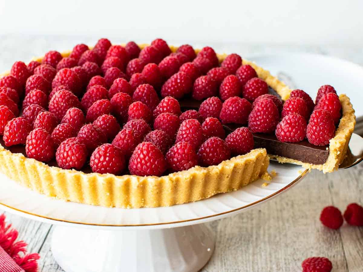 chocolate raspberry tart.