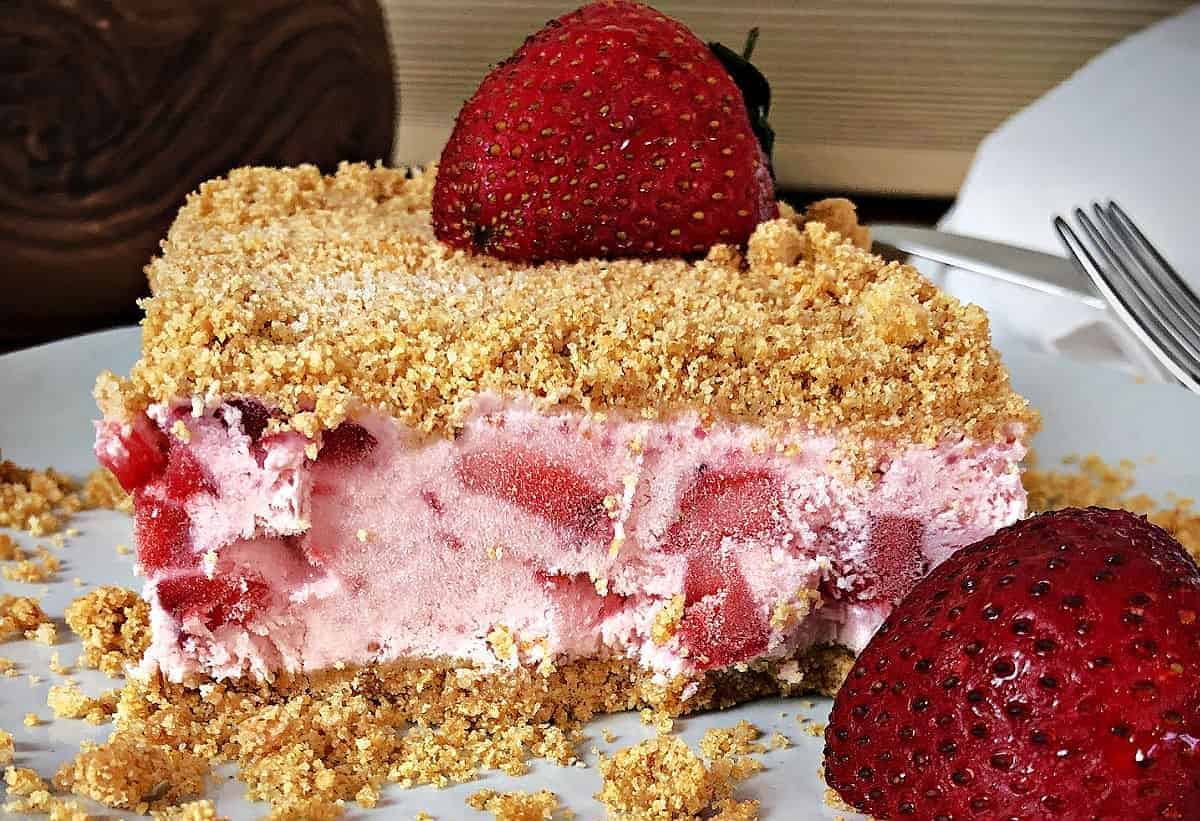 frozen strawberry dessert.