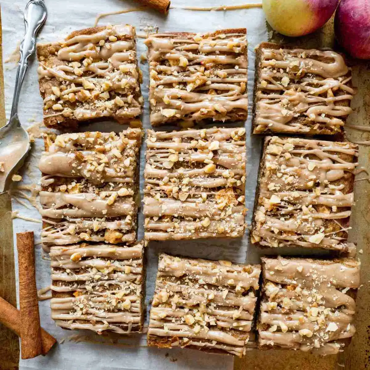 Apple Blondies with Walnuts.