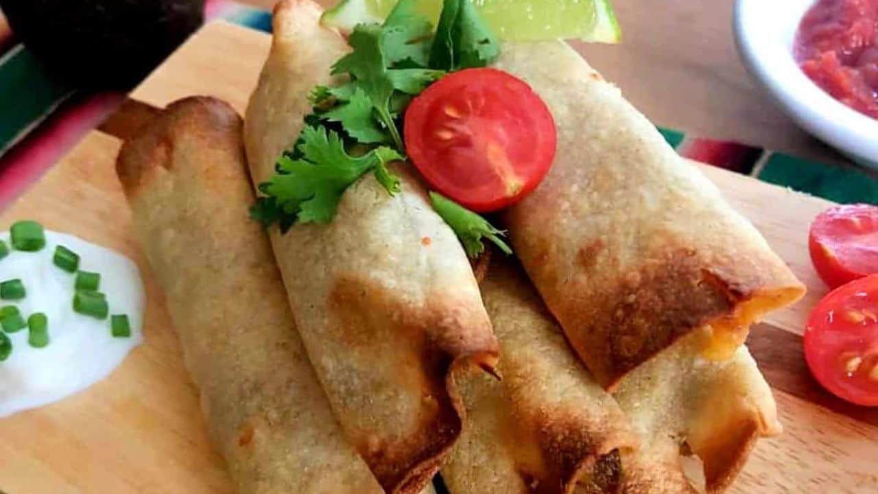 stacked Air Fryer Taquitos