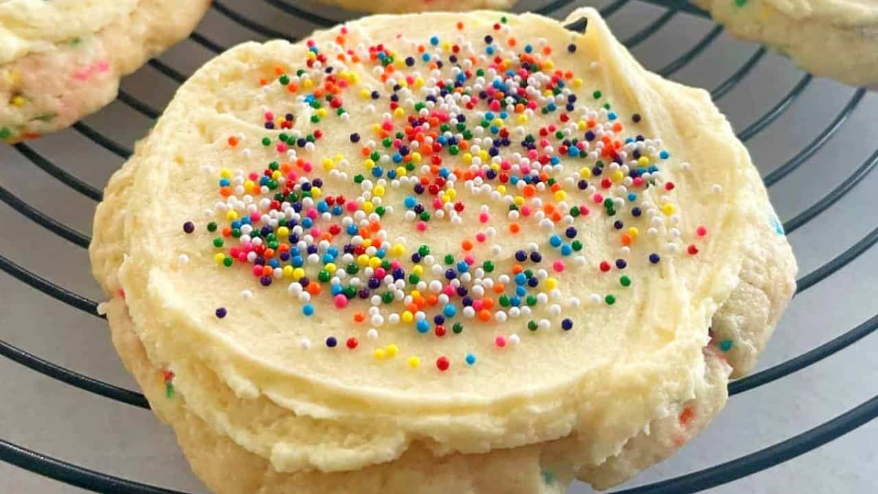 Crumbl Birthday Cake Cookies