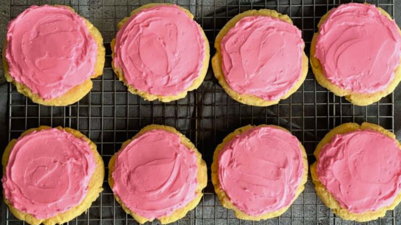 crumbl cookie copycat recipe in a cooling rack