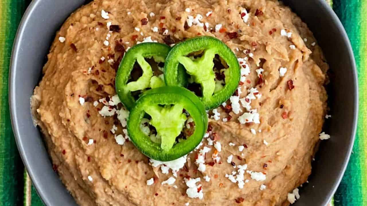 close up look of Mexican style beans