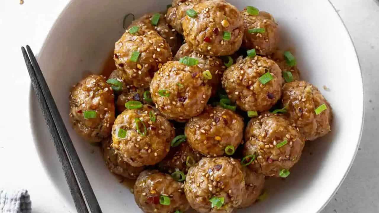 Asian Pork Meatballs with Sweet Soy Broth