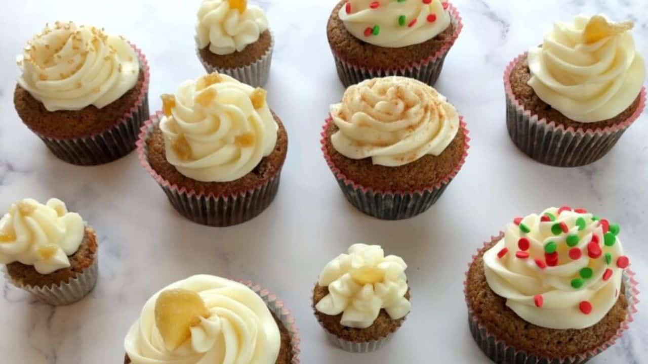 Candied Ginger Cupcakes with Cream Cheese Frosting