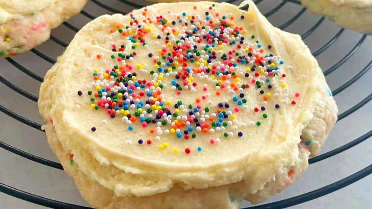 Crumbl Birthday Cake Cookies