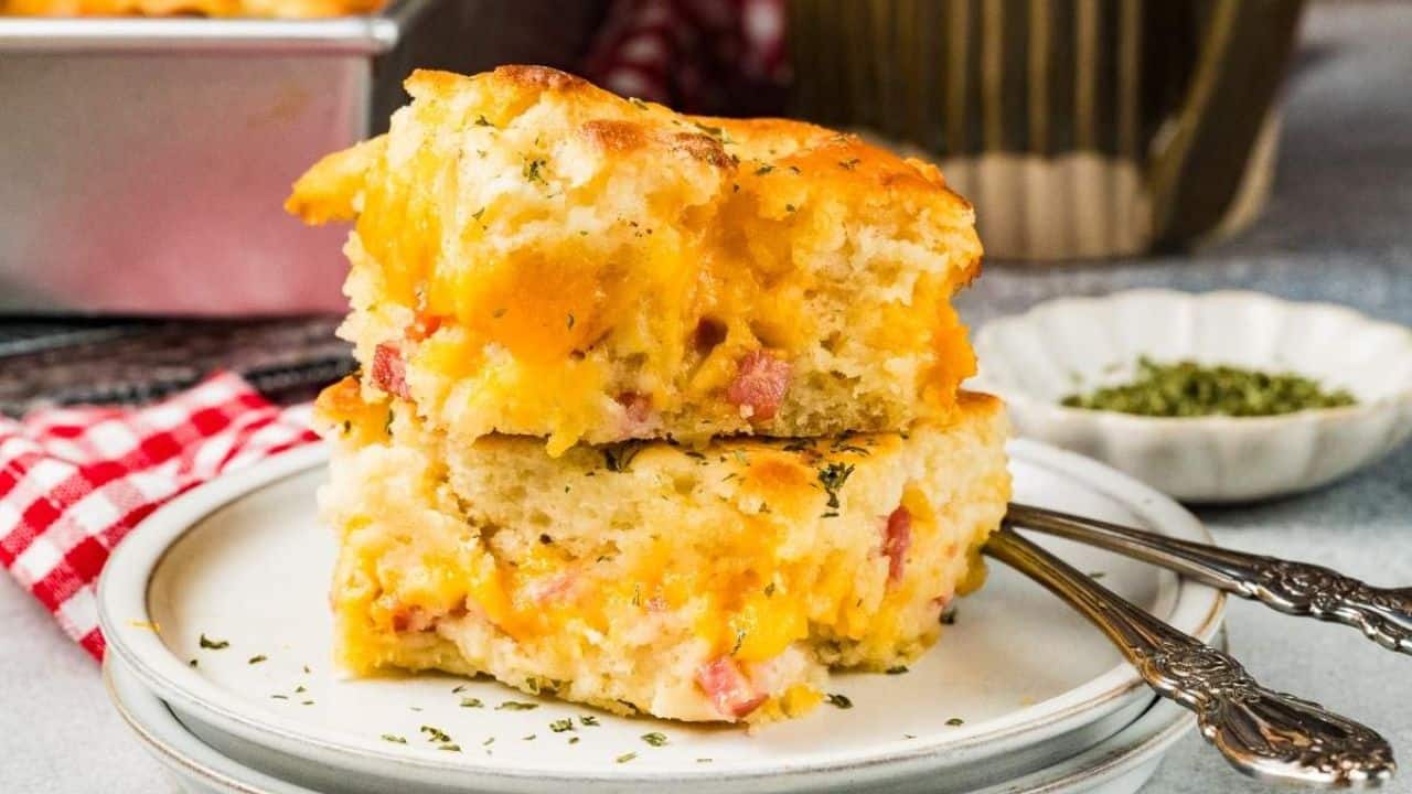 Ham and Cheese Butter Swim Biscuits