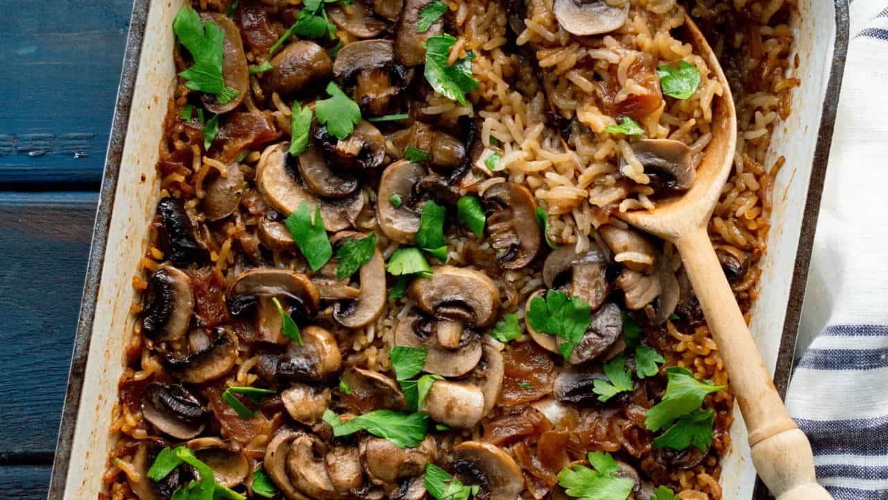 Mimi's French Onion and Consomme Rice with Mushrooms
