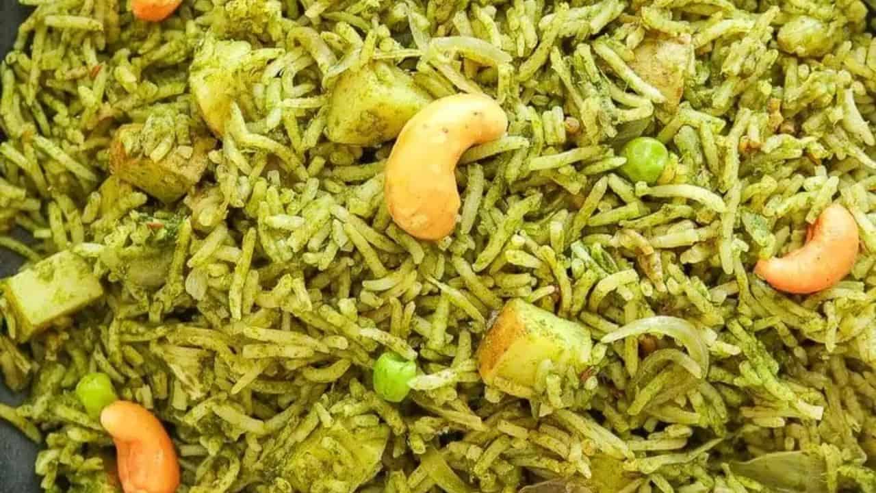 Palak Rice Recipe.