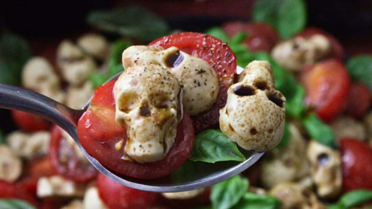 Skull Caprese Salad