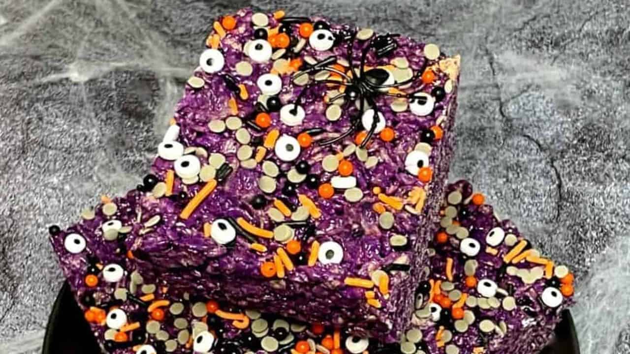 Ube Halloween Rice Krispie Treats