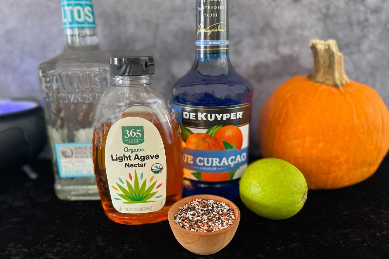 Ingredients for Halloween margarita.