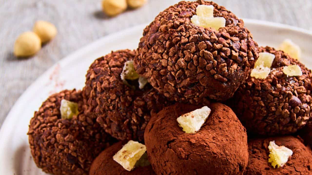 Chocolate Ginger Crunch Protein Balls