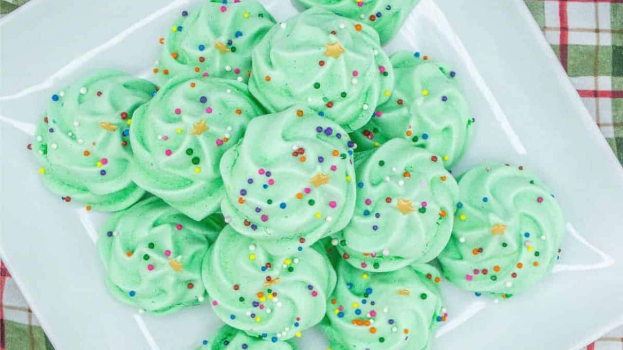 Meringue Christmas Tree Cookies