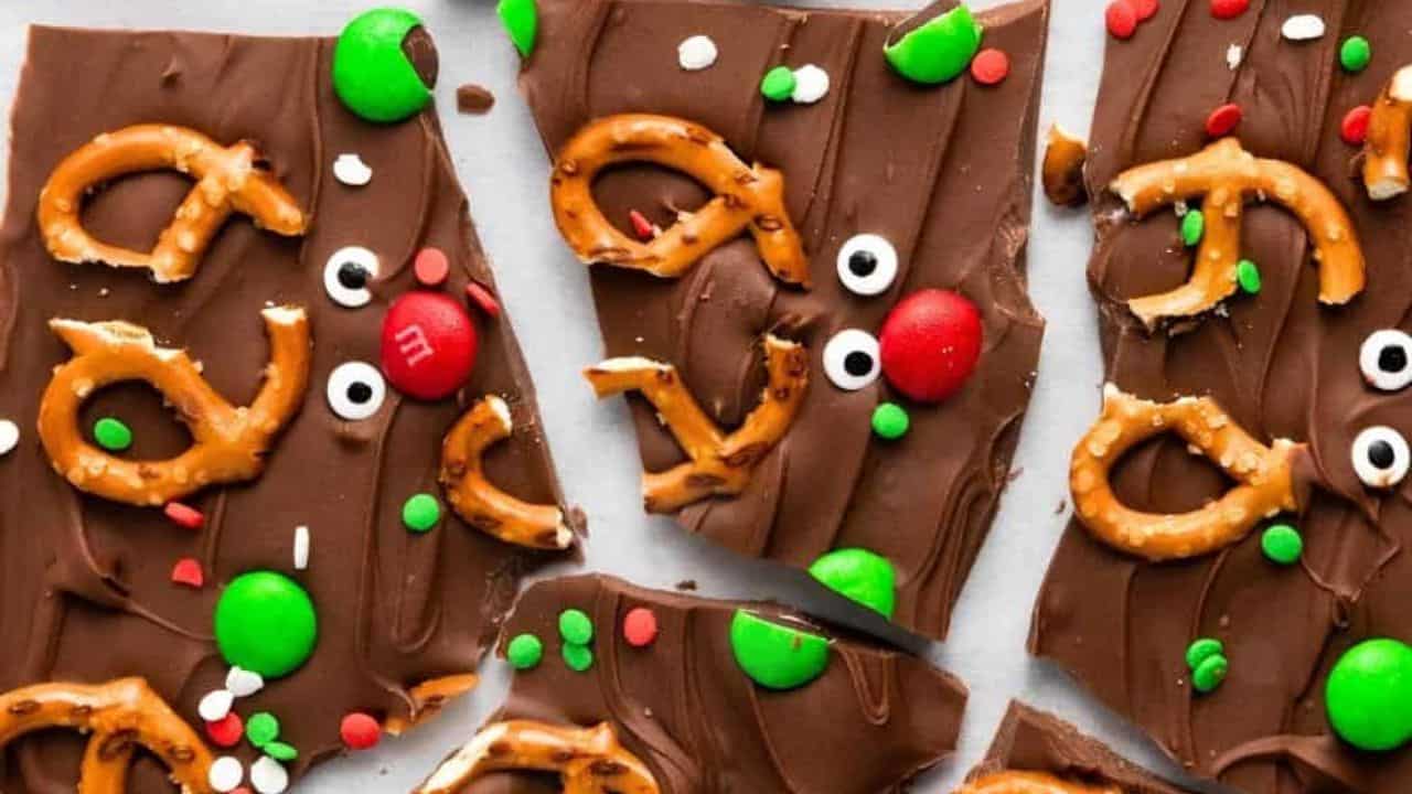 Reindeer Chocolate Candy Bark