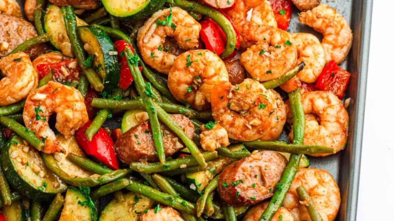 Sheet Pan Cajun Shrimp and Sausage Dinner
