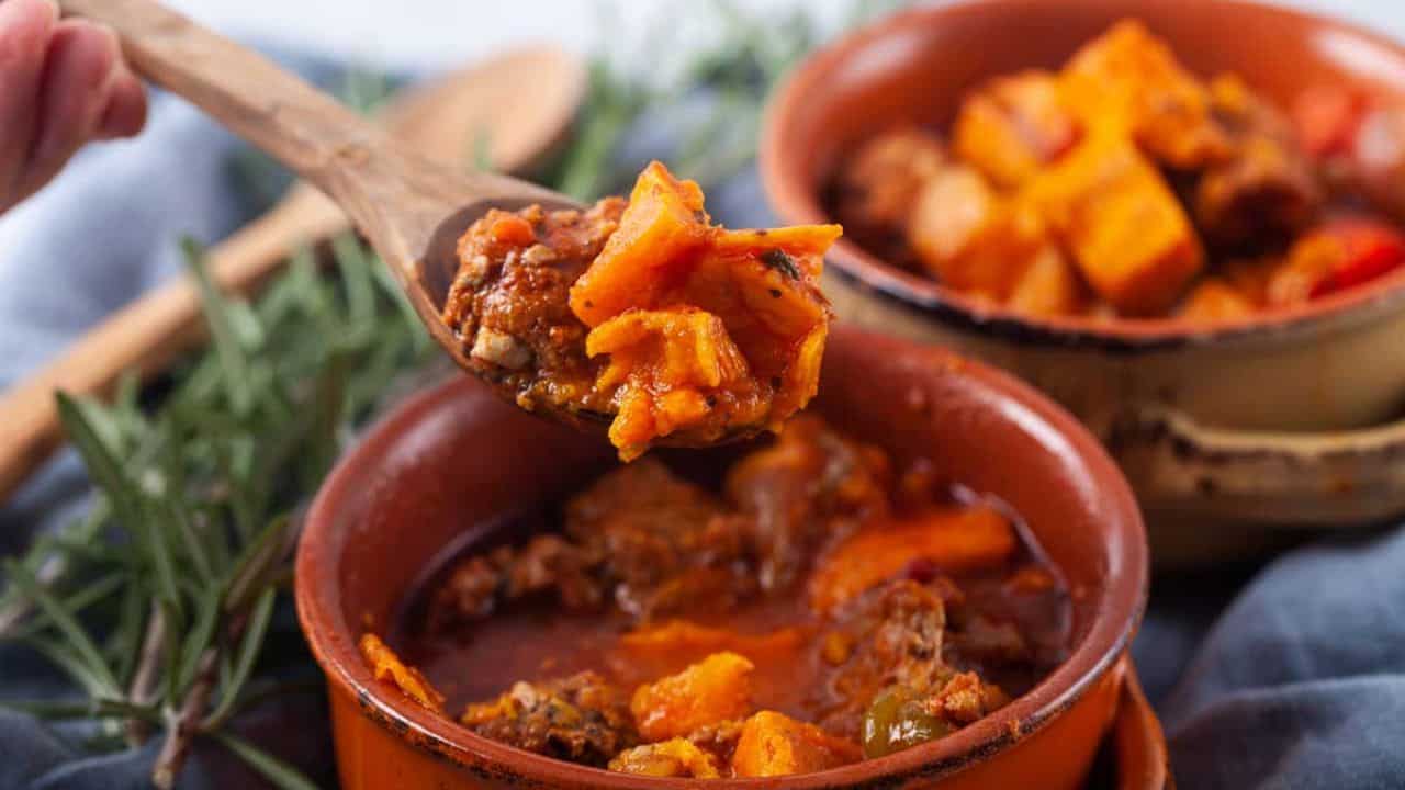Sweet Potatoes and Spicy Chorizo Stew