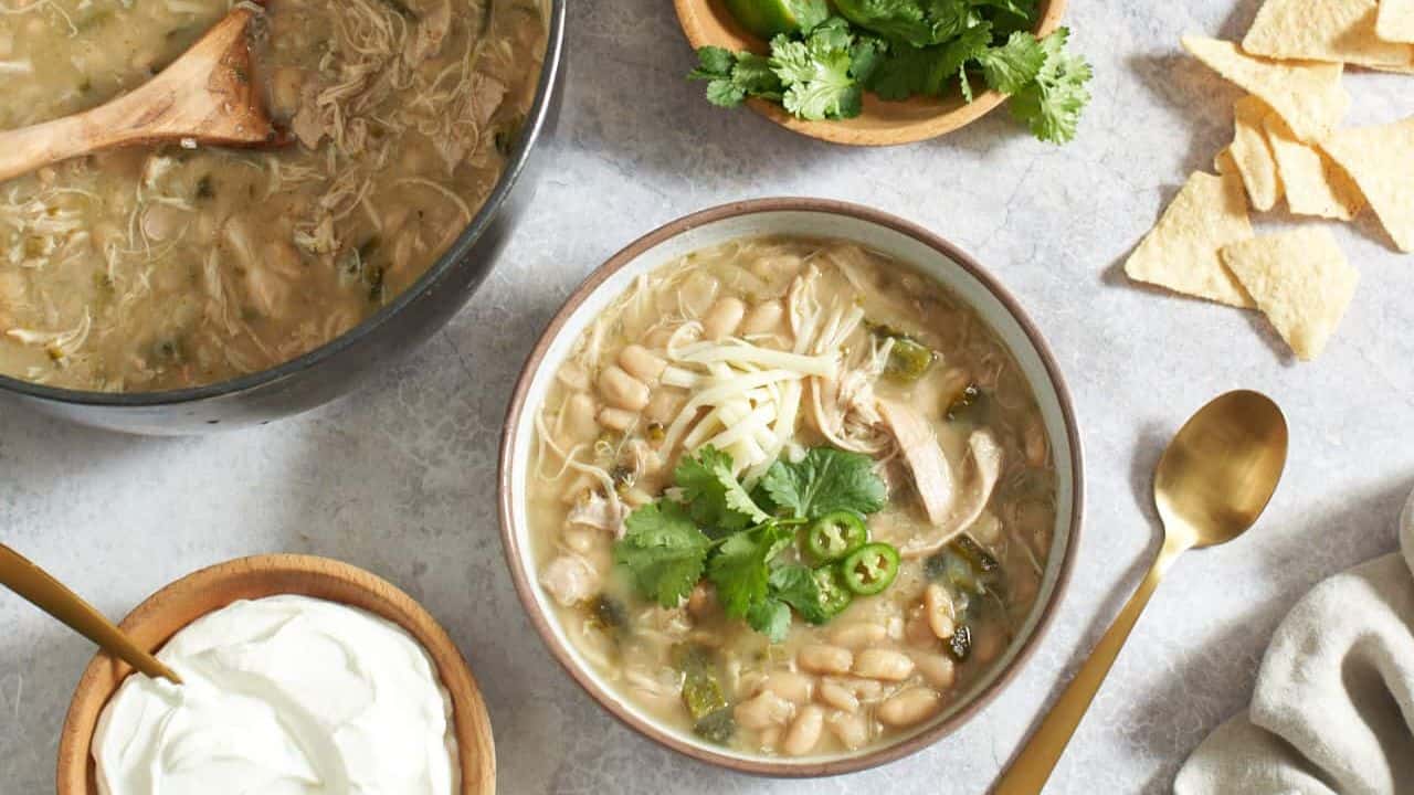 White Chicken Chili with Poblano Peppers