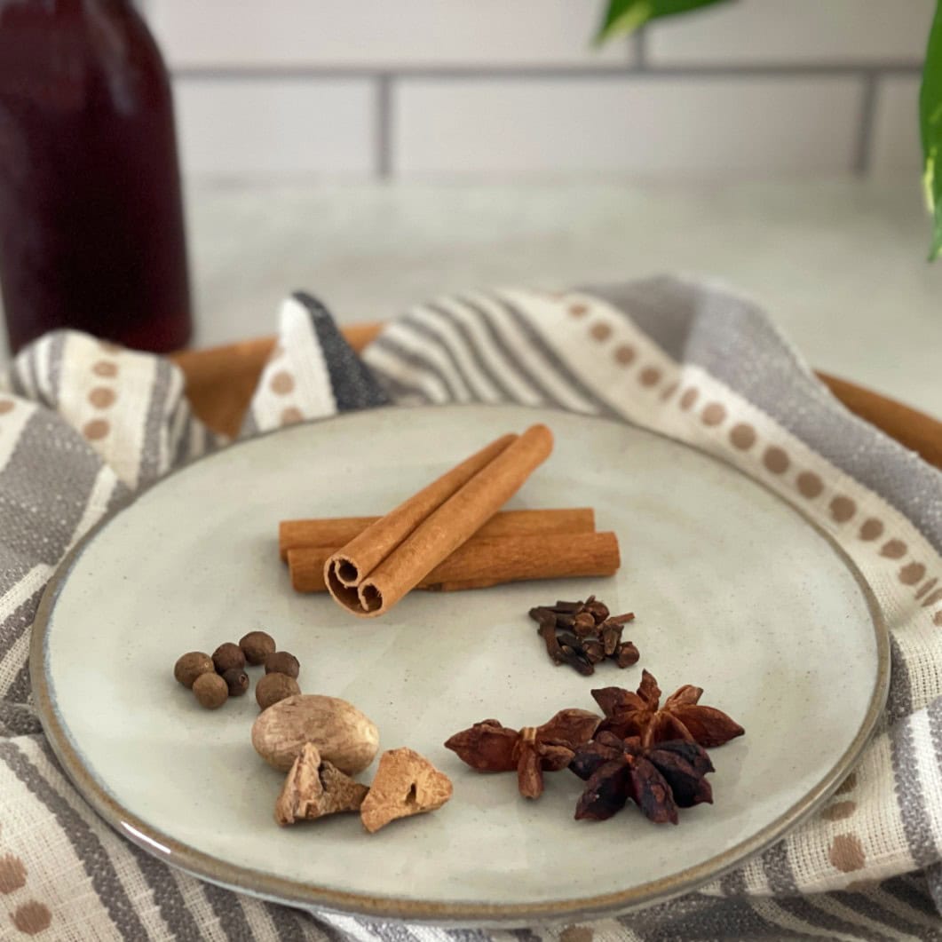 spices for spiced simple syrup.