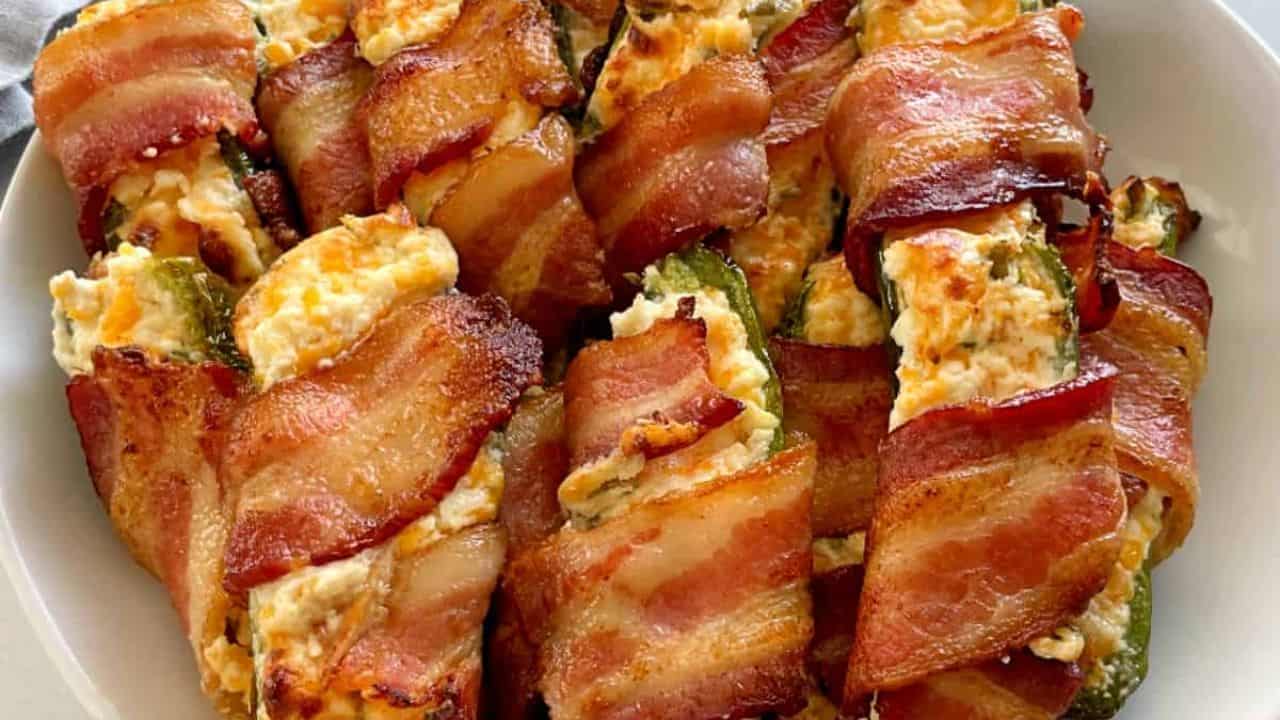 Bacon Wrapped Air Fryer Jalapeno Poppers