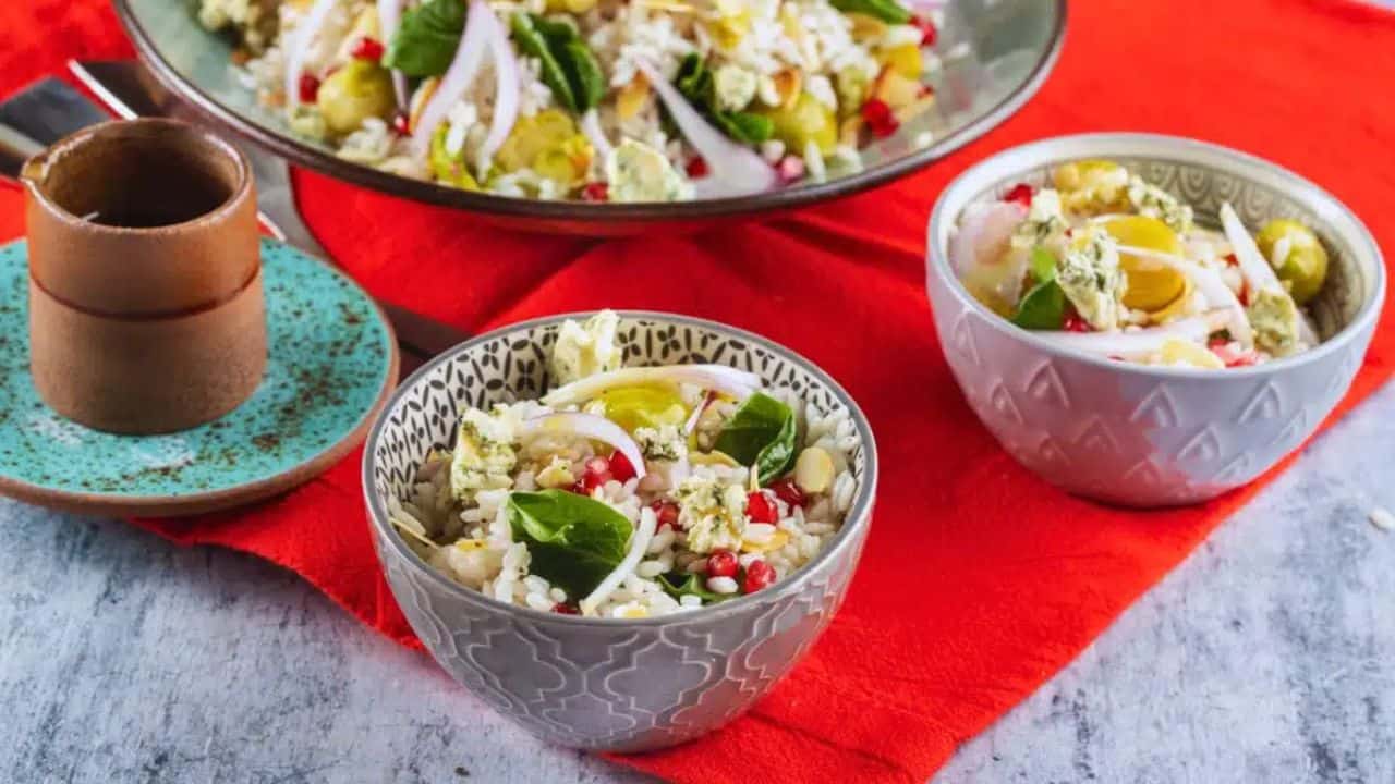 Christmas Rice & Brussels Sprout Salad