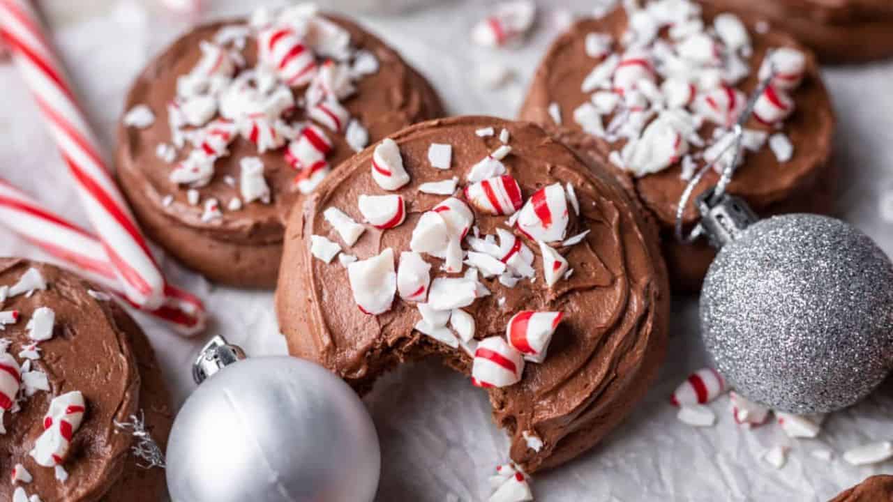 Frosted Chocolate Peppermint Cookies