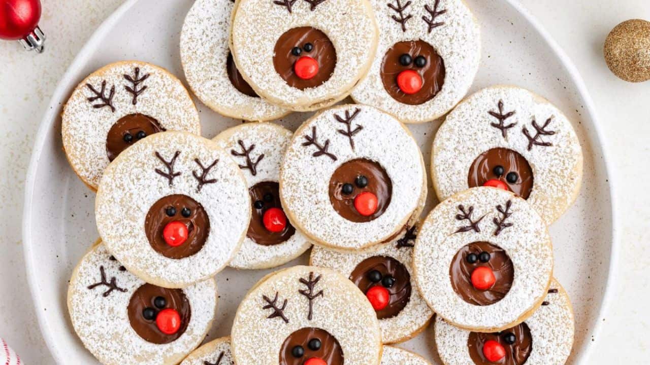 Reindeer Linzer Cookies
